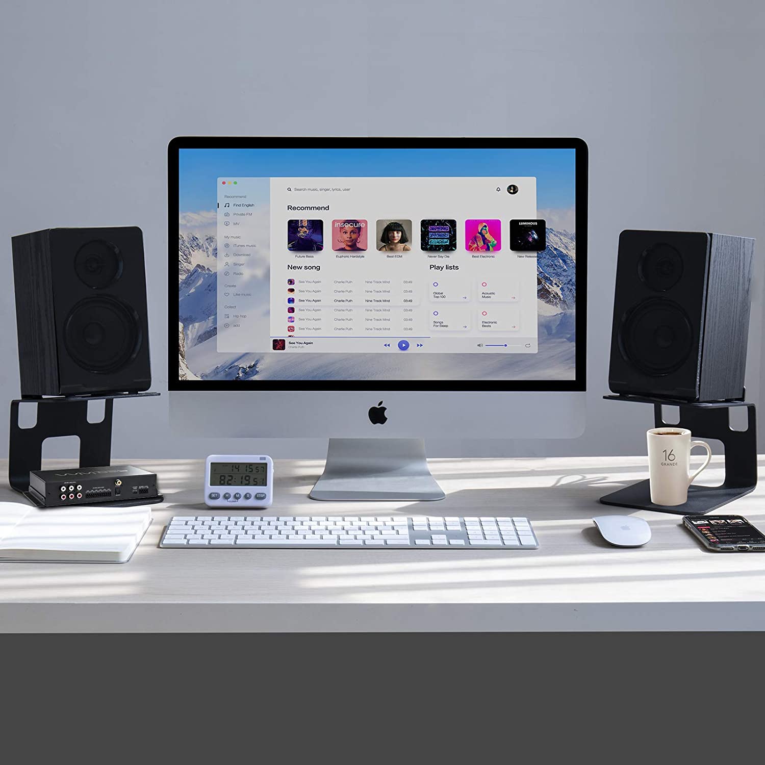 Vaydeer Metal Desktop Speaker Stand (1 Pair)