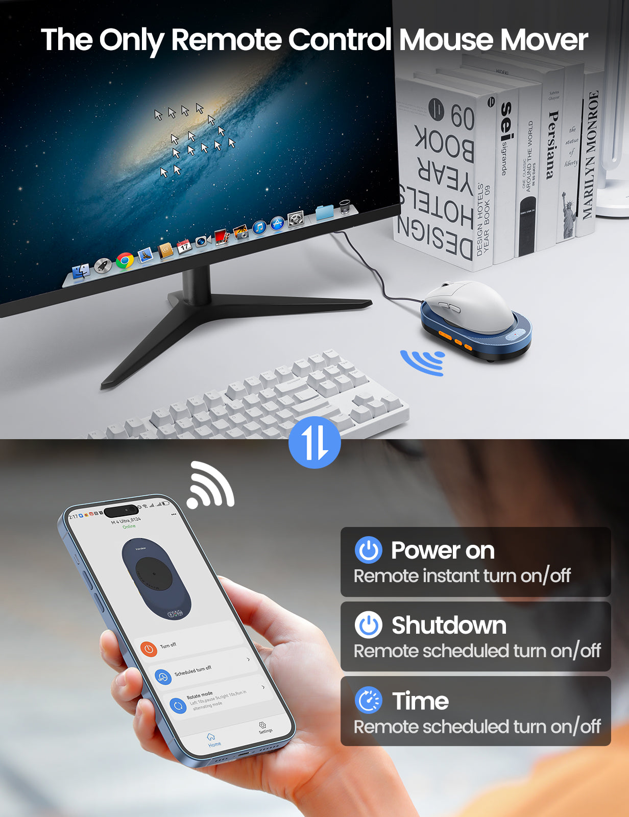 Vaydeer M4 Utra Mouse Mover with APP, with Remote Control and Timer Function