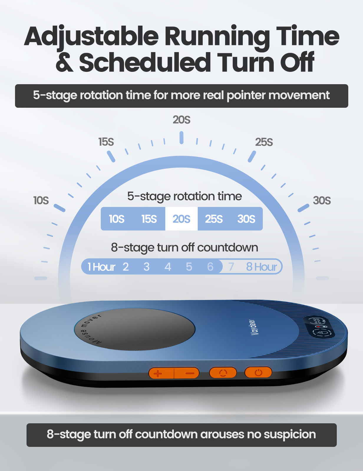 Vaydeer Air 3 Ultra Mouse Mover with APP, Ultra Slim Mouse Jiggler with Timer Function, Mouse Movement, Driver-Free, Keeps PC Active