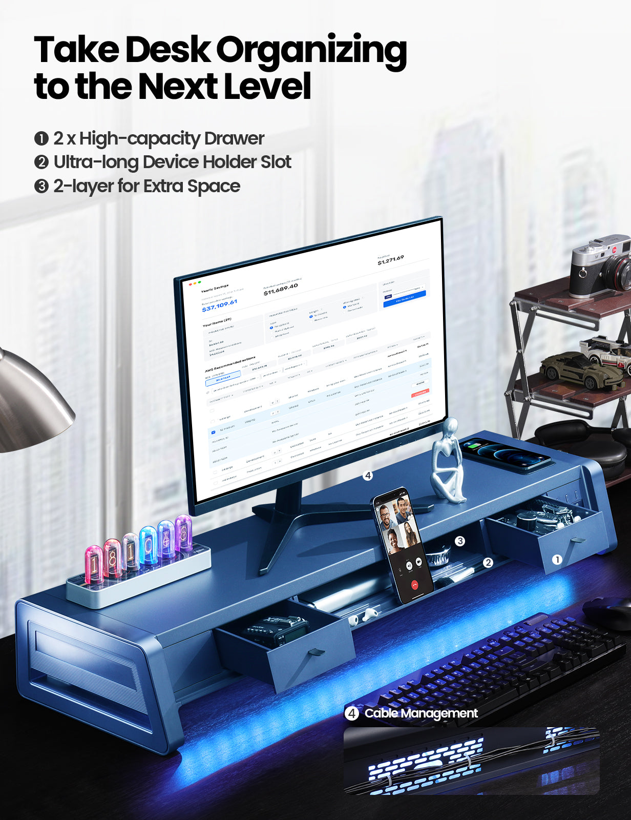 Vaydeer All-in-One Dual Monitor Stand Riser