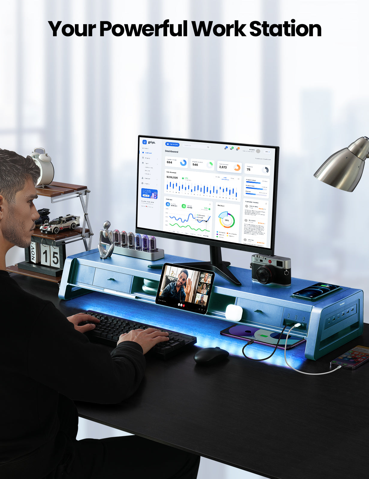 Vaydeer All-in-One Dual Monitor Stand Riser