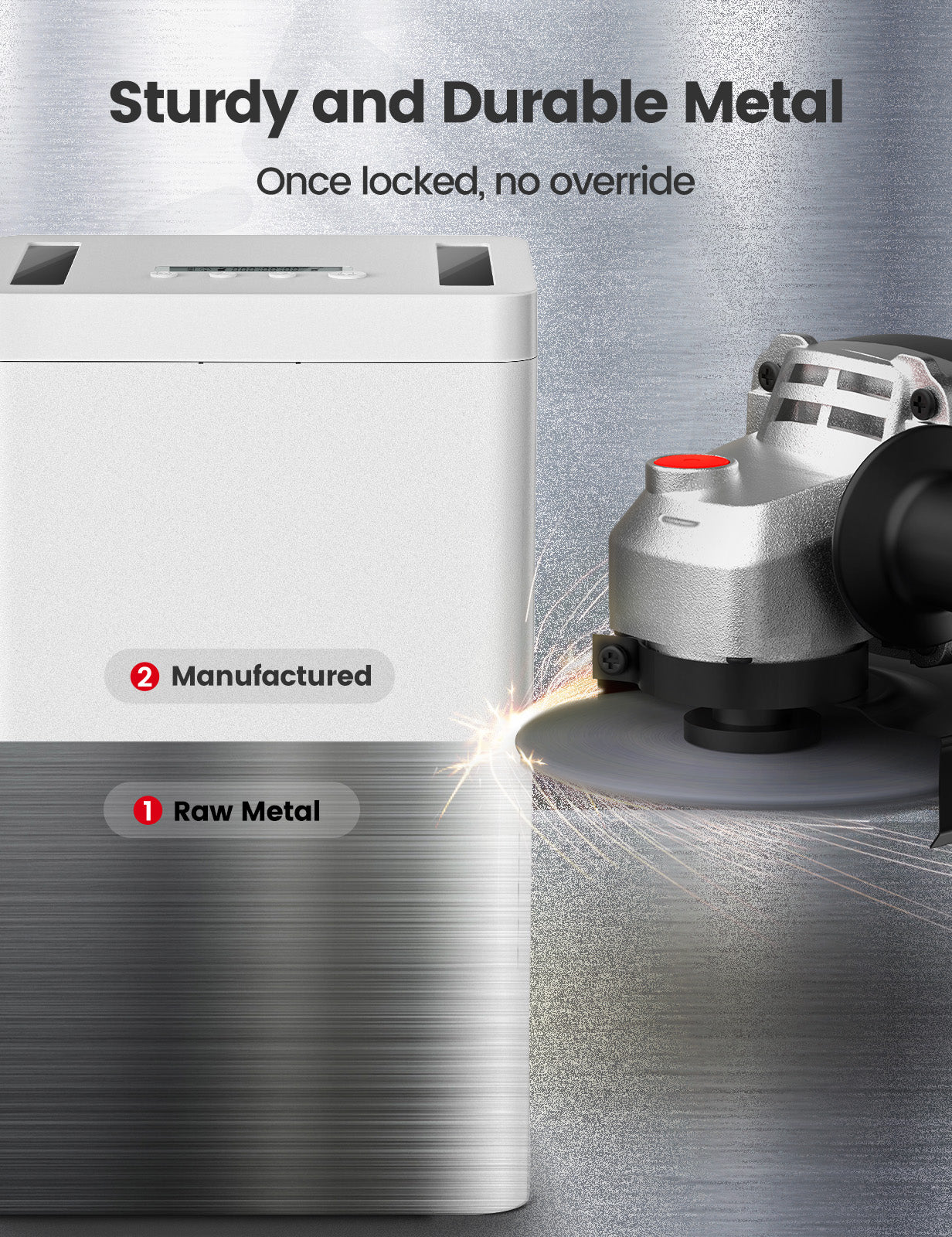 Vaydeer Metal Time Lock Box,iPad Safe Container, Self-Control Locker with USB-C Charge,Large