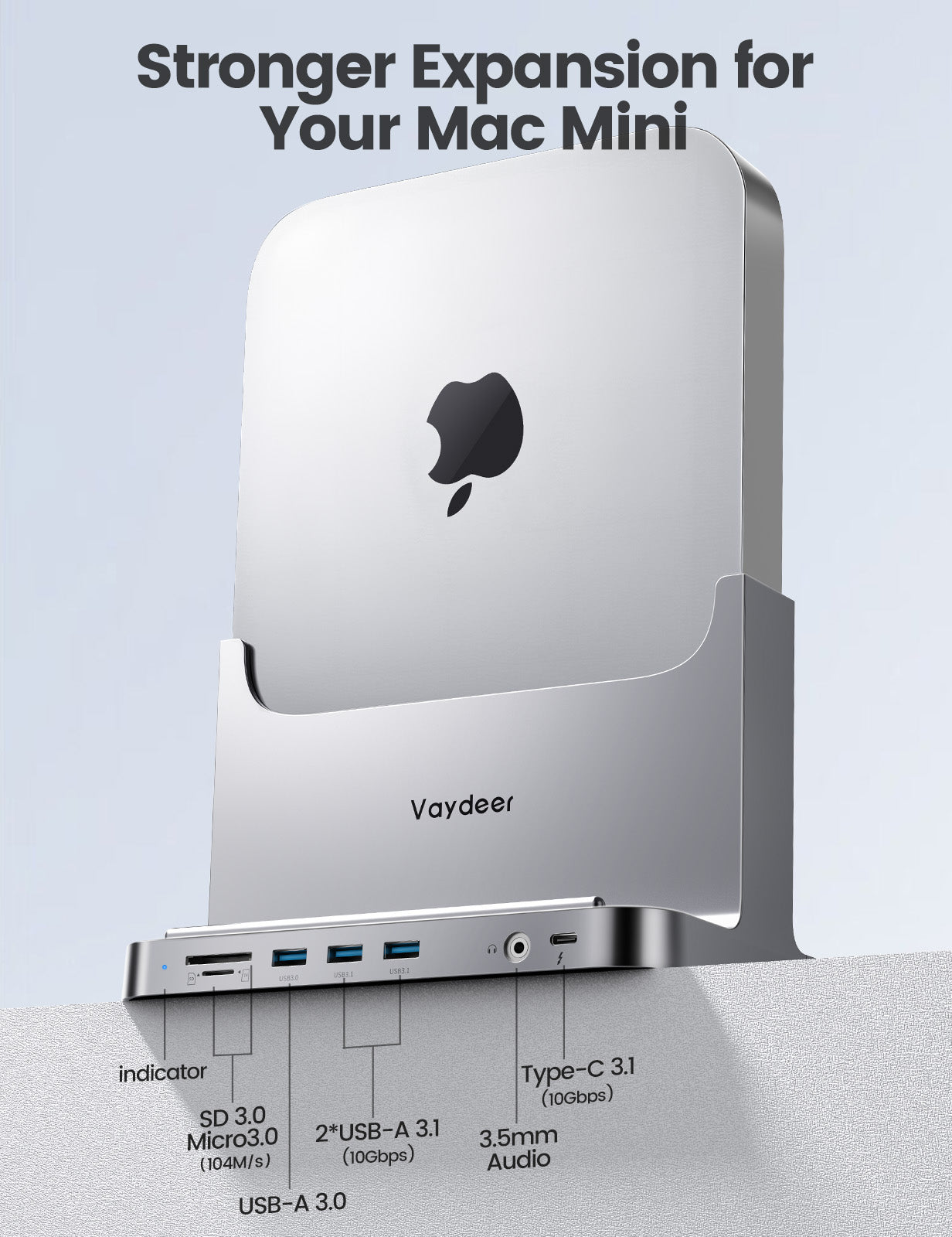 VAYDEER Mac Mini Stand - Silver