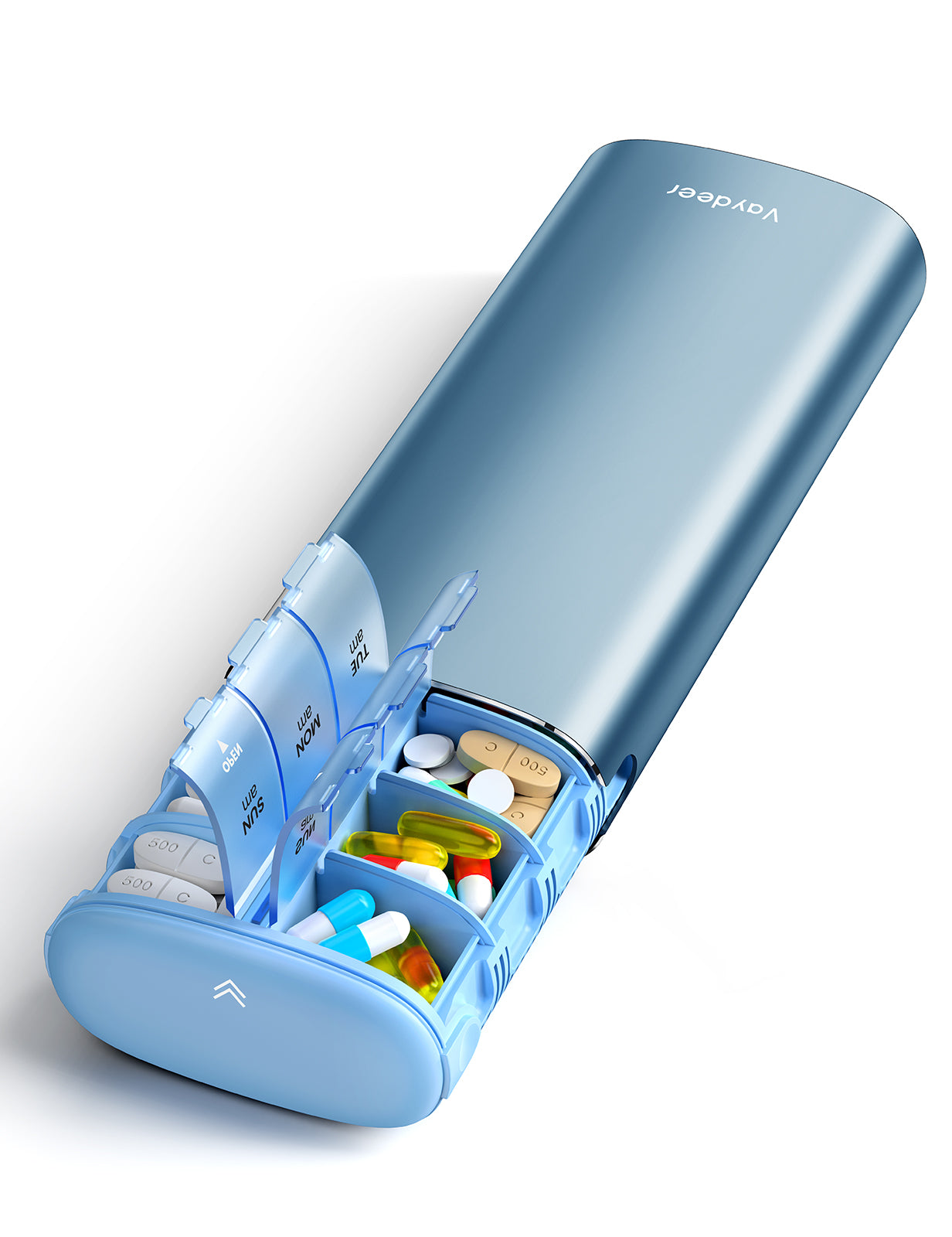 Vaydeer Metal 7 Day Pill Organizer 2 Times a Day