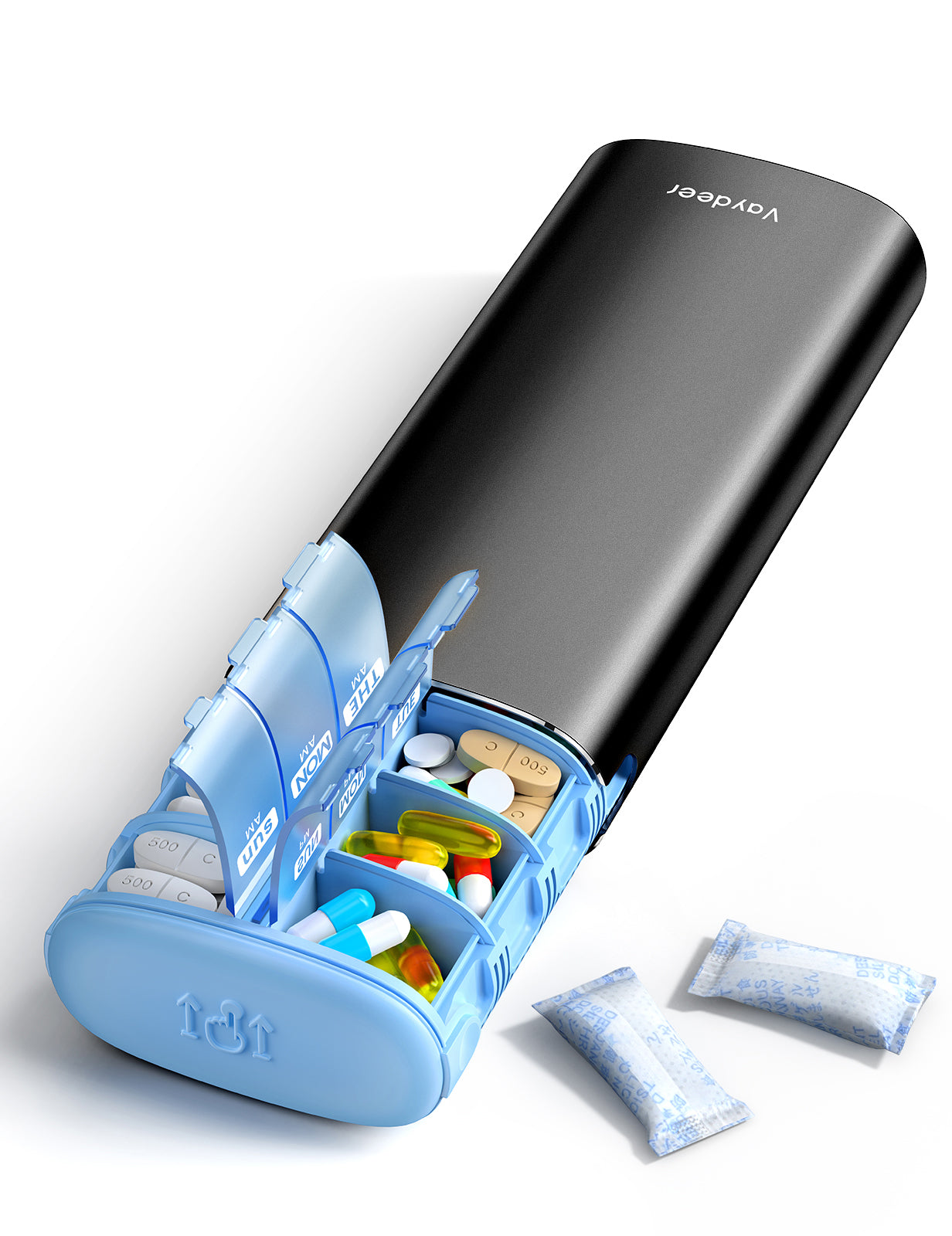Vaydeer Metal 7 Day Pill Organizer 2 Times a Day