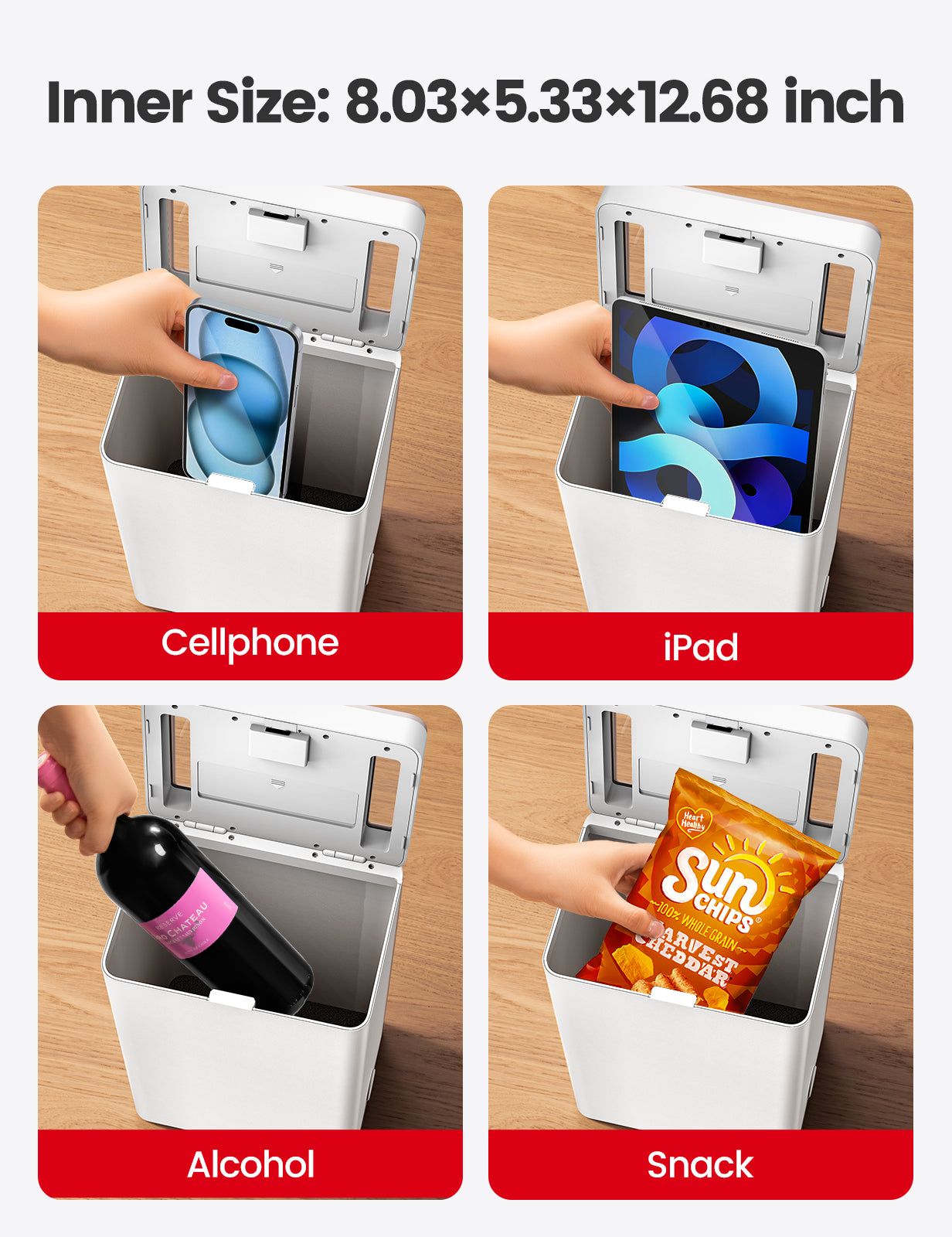 Vaydeer Metal Time Lock Box,iPad Safe Container, Self-Control Locker with USB-C Charge,Large