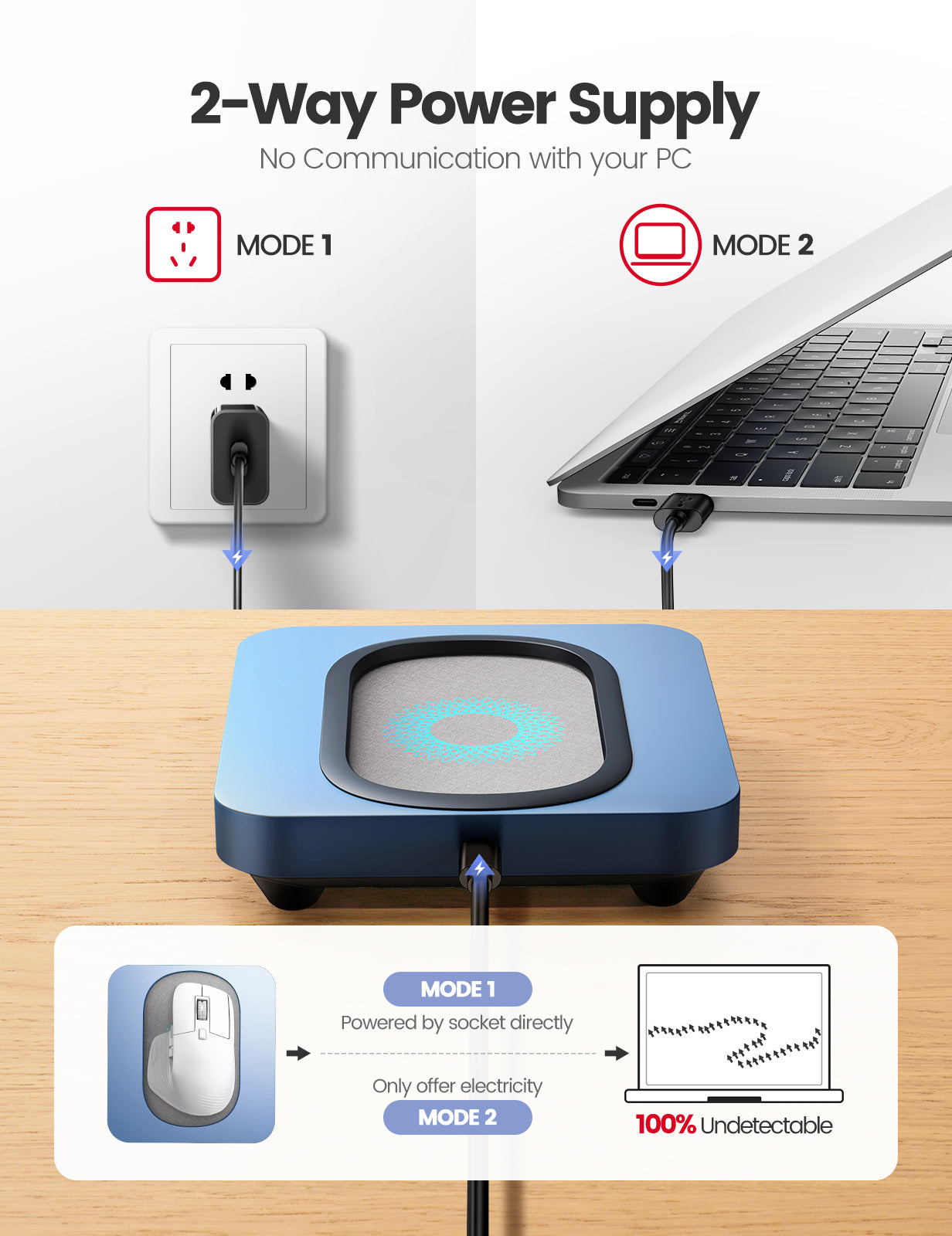 Vaydeer Undetectable Mouse Mover with Enlarged Turntable