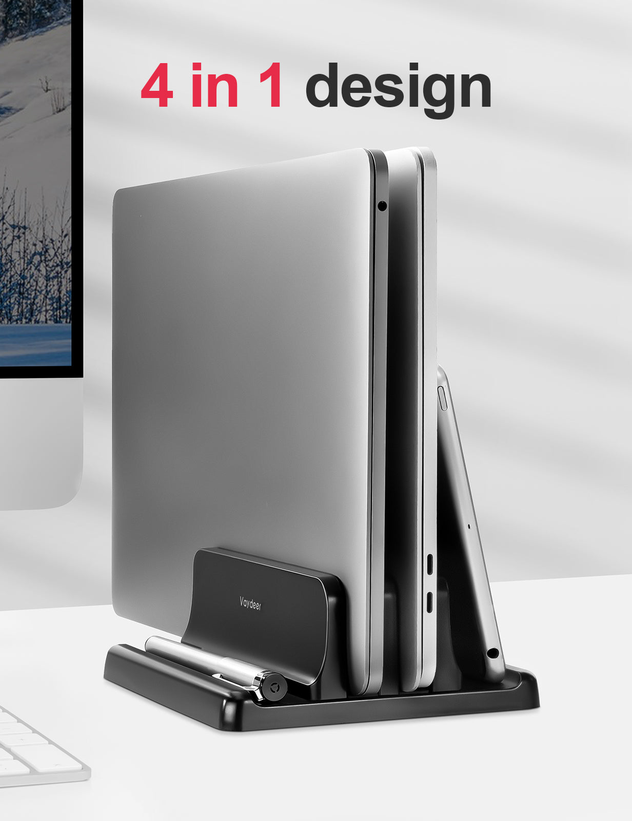 Vaydeer ABS Vertical Laptop Stand  with 1 / 2 / 3 Slots