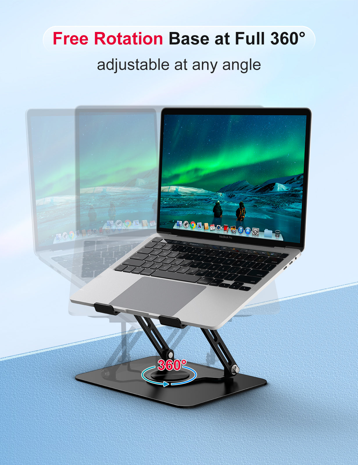 VAYDEER Adjustable Laptop Stand with 360° Rotation Base