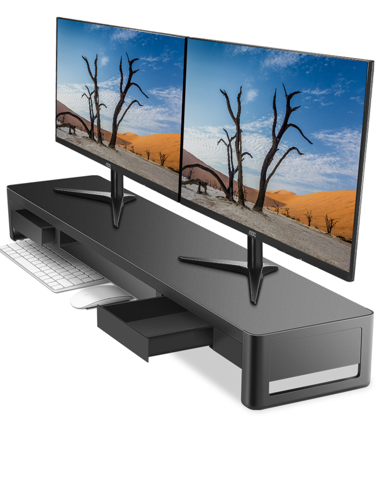 Vaydeer Upgraded Monitor Riser Stand with Dual Drawers