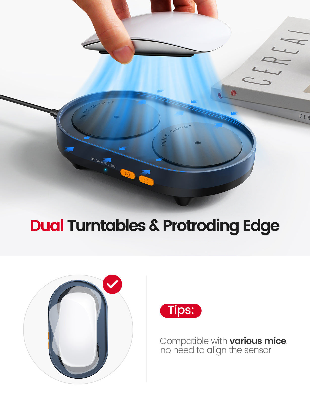 VAYDEER Dual Turntable Mechanical Mouse Mover