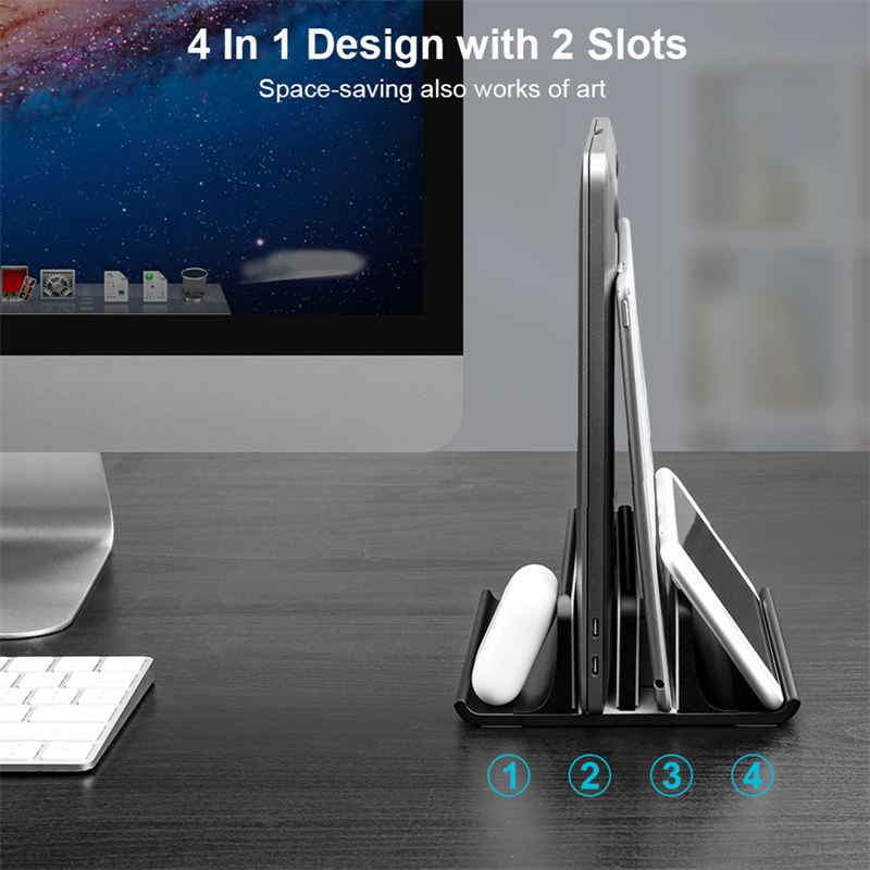 Vaydeer Aluminum Vertical Laptop Stand 2 Slots