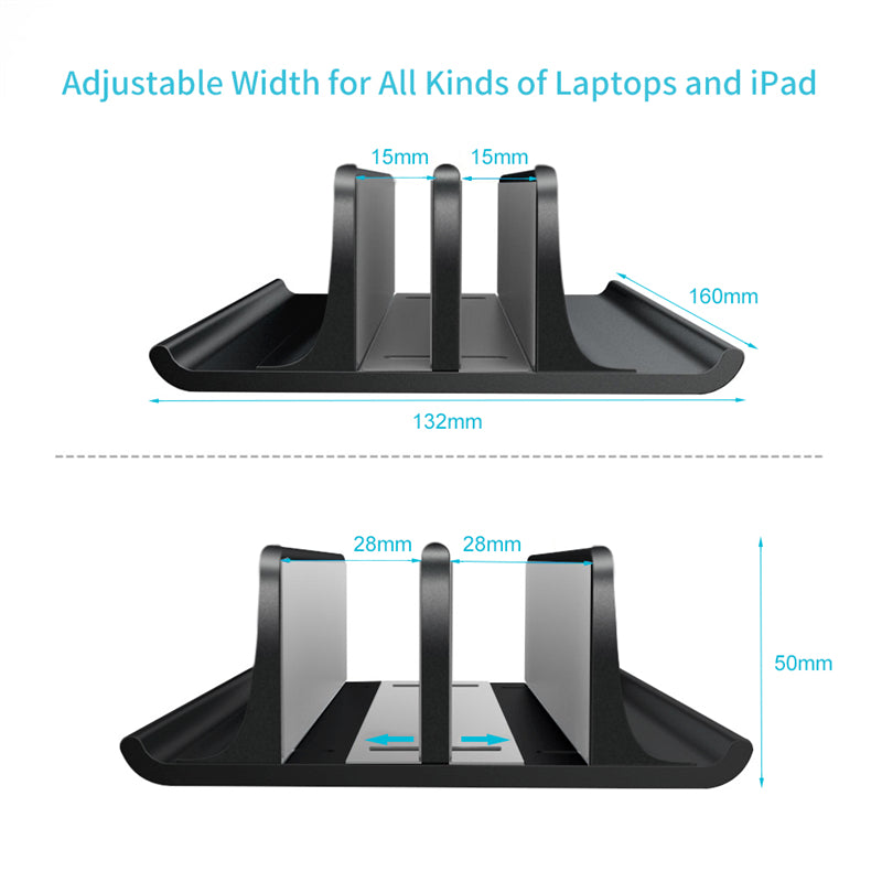 Vaydeer Aluminum Vertical Laptop Stand 2 Slots